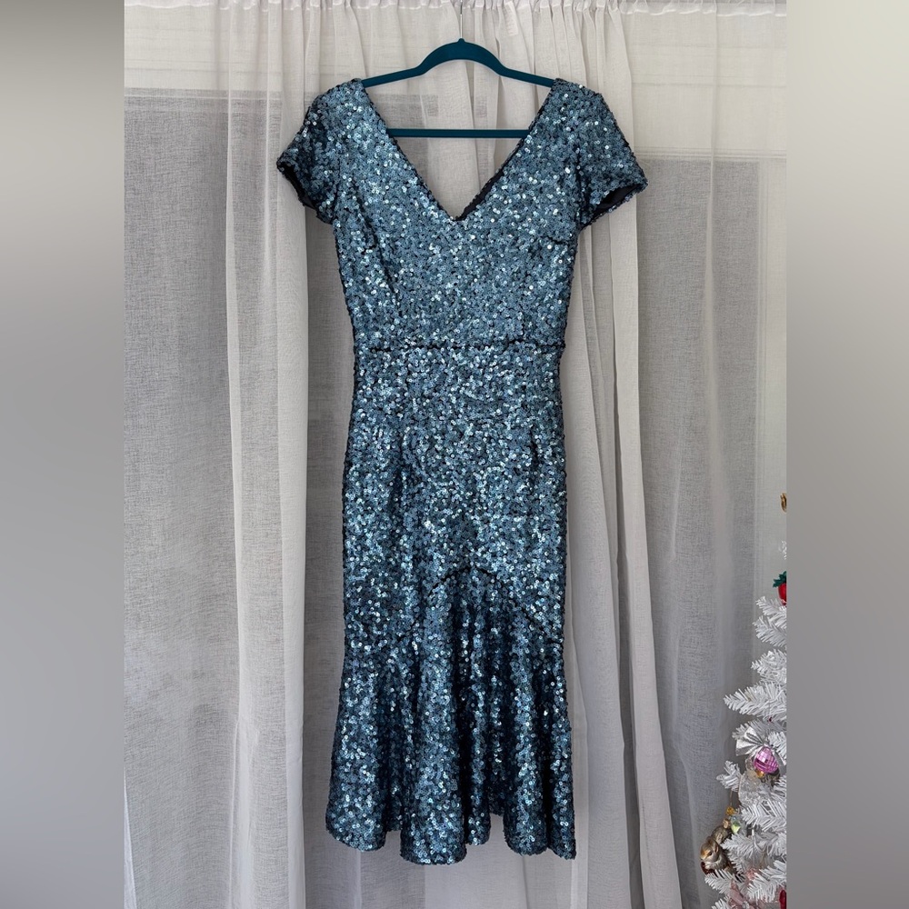 French Connection Sparkling Blue Sequin Dress – Size US 6